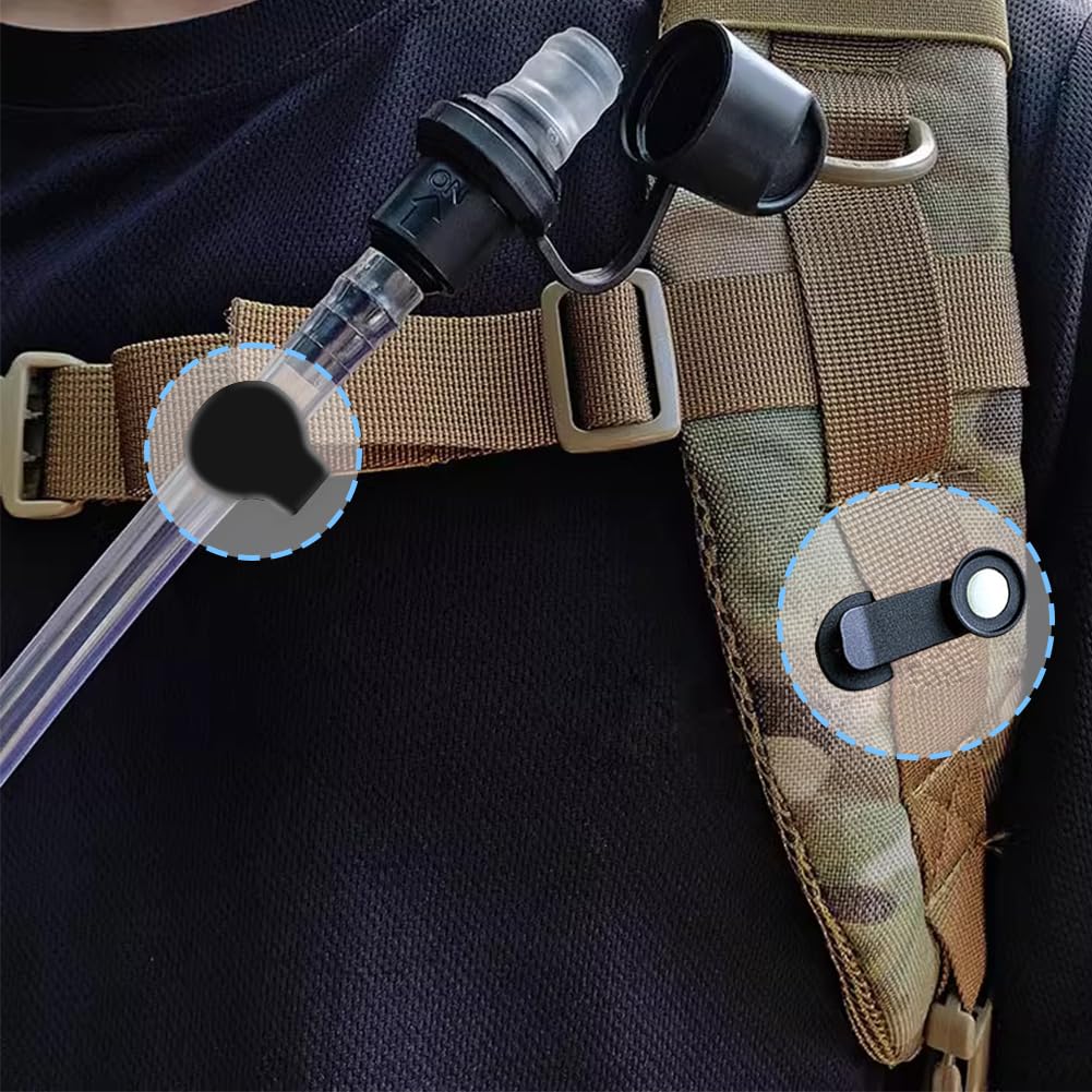 Lwuey Bladder Clip, Magnetic Tube Clip Waste Water Guide Clips Outdoor Mountain Military Backpack Tactical Bag Lightweight Accessories for Source Hydration Hose Clamp Packs Drinking Valve Holding