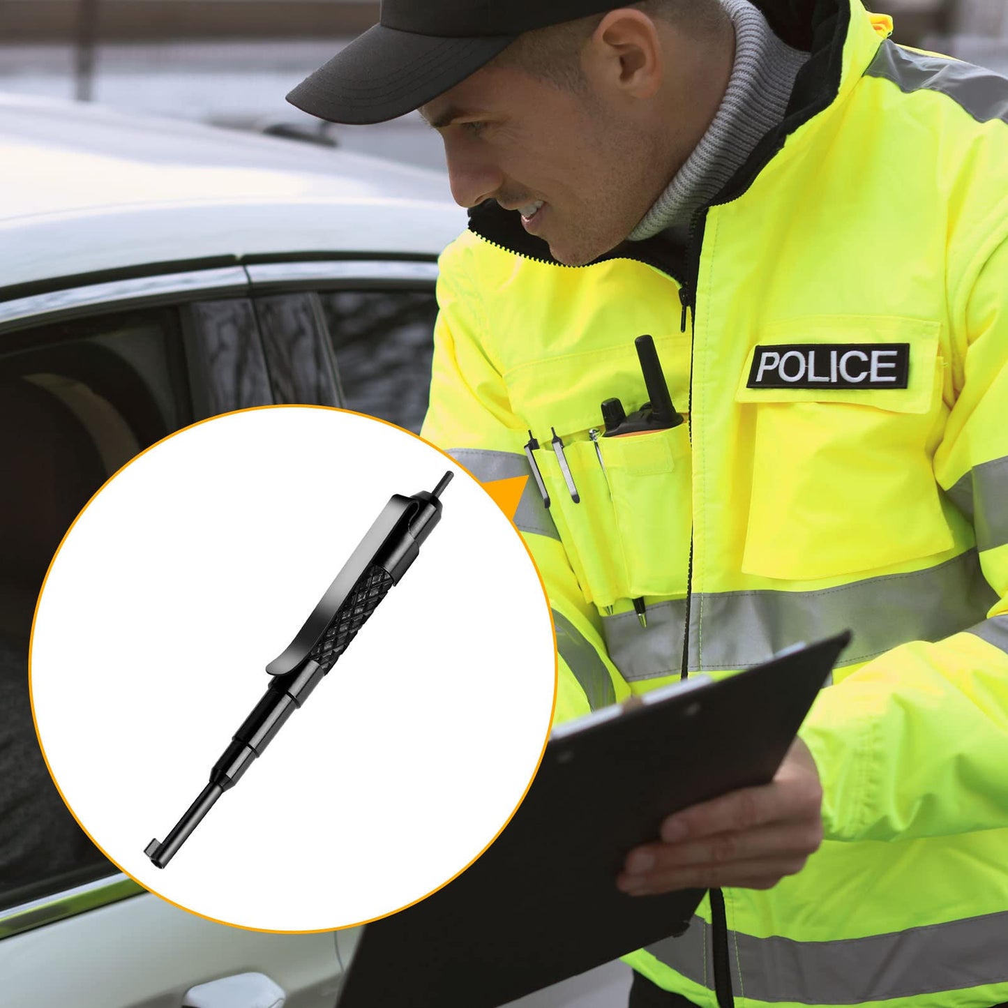 JOTOVO Aluminum Handcuffs Key, Universal Round Pocket Cuff Key with Clip for All Standard Series Hand Cuffs Fits for Police and Fire Agencies