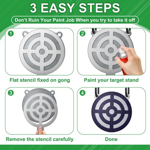 Jenaai 5 Pcs Steel Target Painting Stencils 3, 4, 6, 8, 10 Inches AR500 Steel Shooting Target Stand Kit for Shooting Targets Gong Target Painting