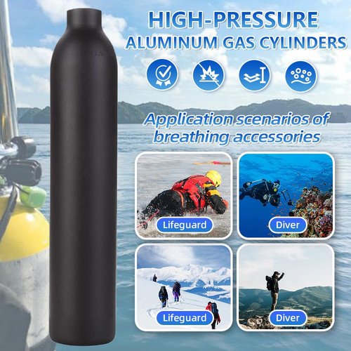 Wazusogok 0.5L PCP Air Tank, 4500 PSI High Pressure Paintball Tank, Air Bottle Made of Aluminum Explosion Proof, M18 by 1.5 Thread for PCP Airsoft Gun and Scuba Diving(Empty Bottle)