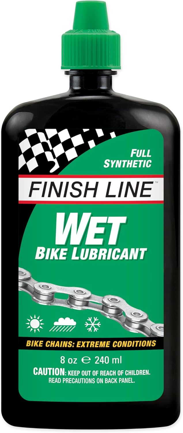Finish Line WET Bicycle Chain Lube, 4-Ounce Drip Squeeze Bottle