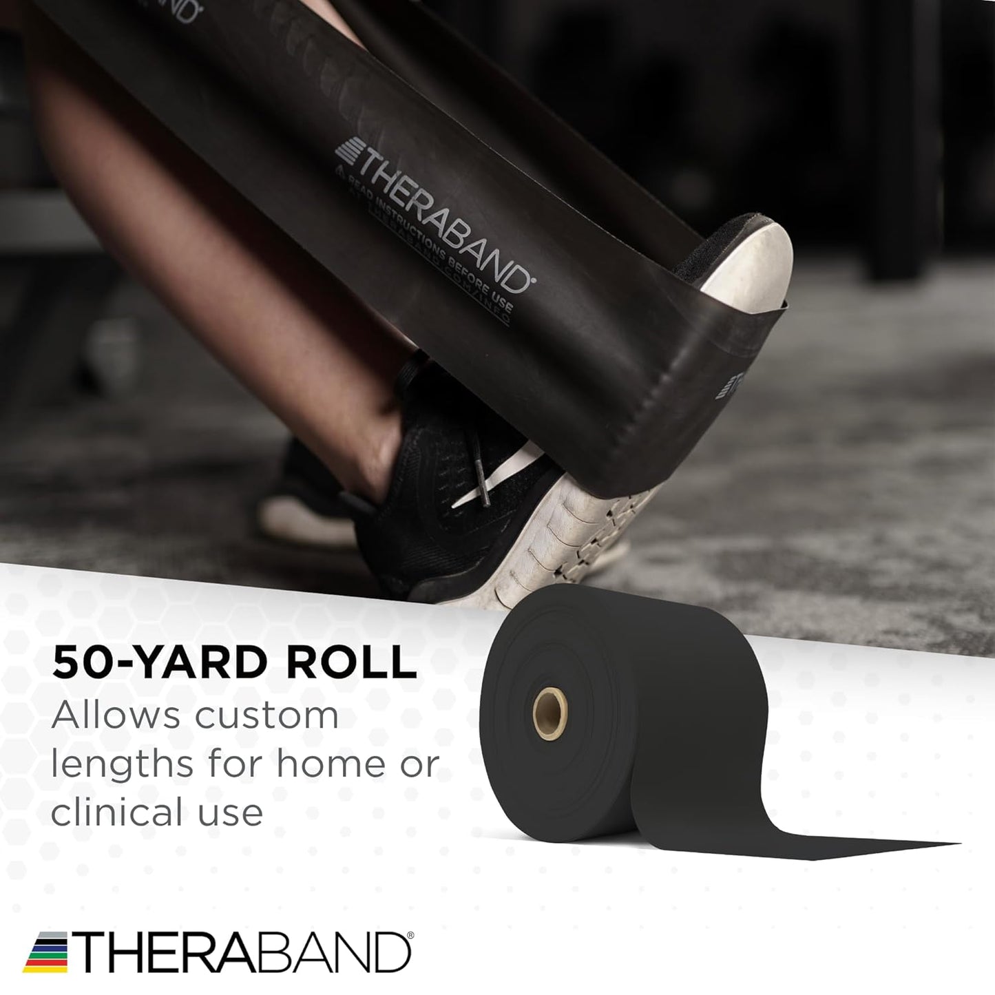 THERABAND Resistance Band, Green, Heavy, 50-Yard Roll, Latex Elastic Band for Exercise, Stretching, Physical Therapy, Yoga, Pilates, Home Workouts, Cut-to-Length, Color-Coded Levels