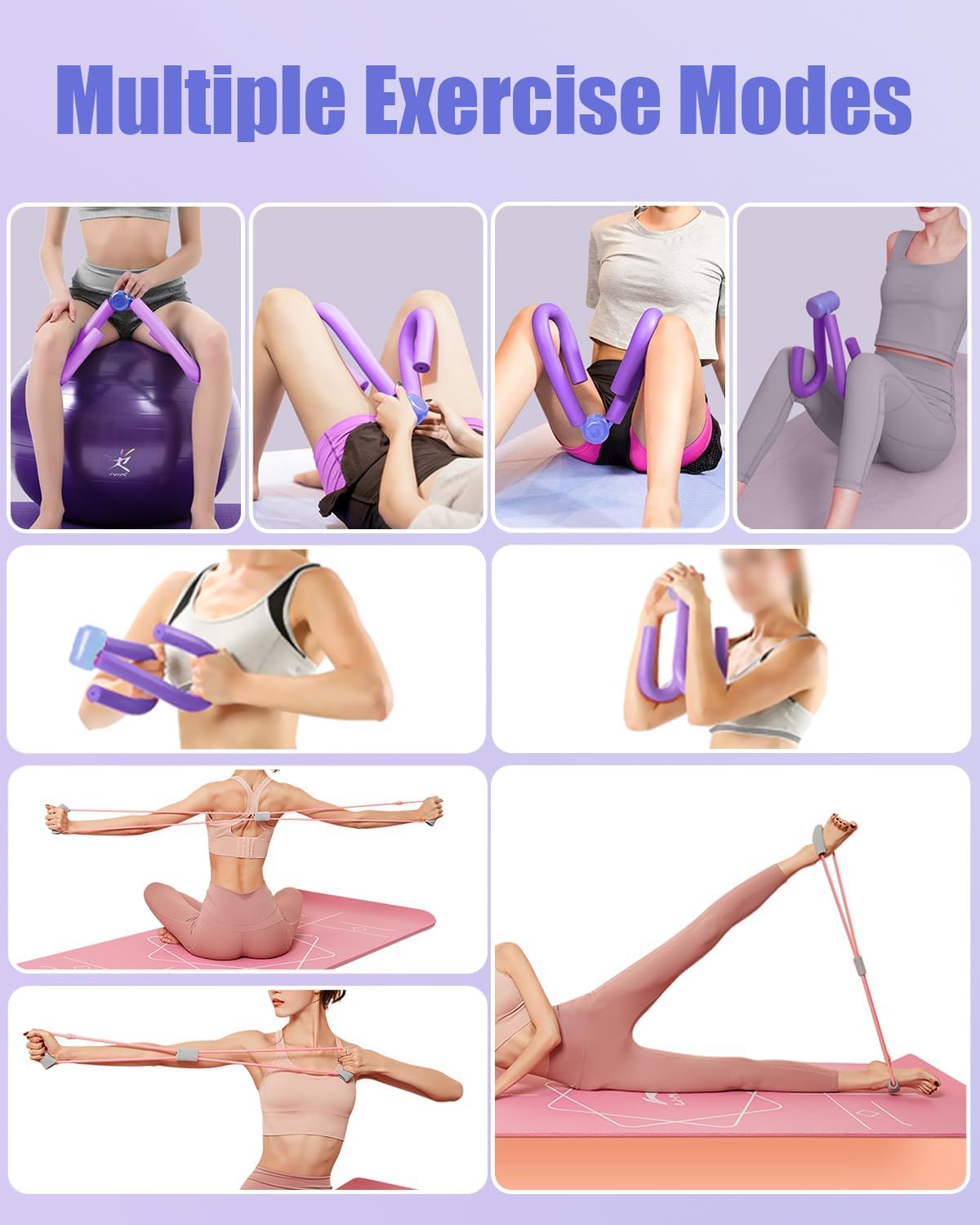 for Big-Size Thigh Muscle Fitness Exercise Equipment, Arm Leg Exerciser Pelvic Hip Trainer Inner Thigh Toner for Women Home Gym Yoga Workout Training, Including Resistance Band Figure-8