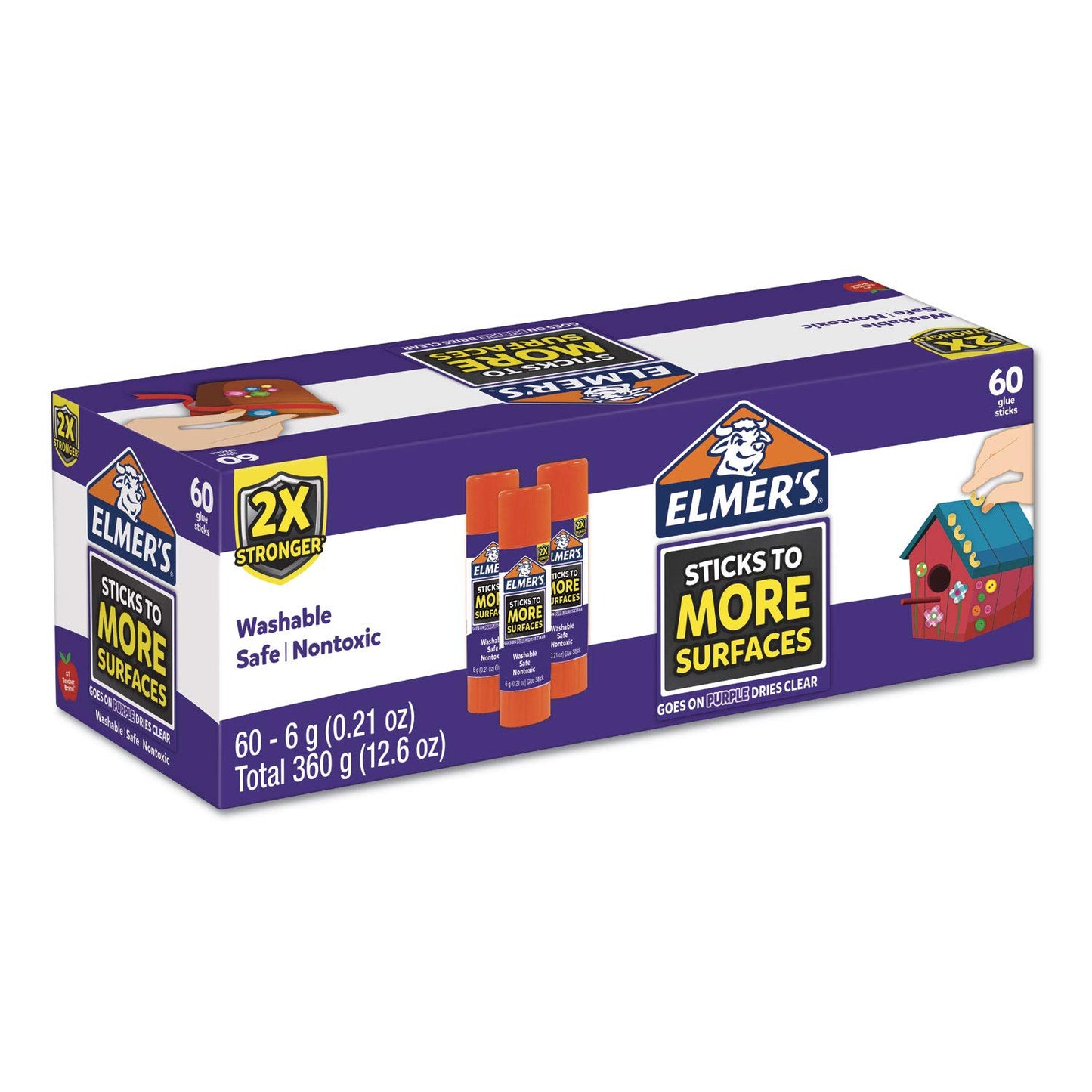 Elmer’s Extra Strength School Glue Sticks, Washable, 6 Grams, 4 Count