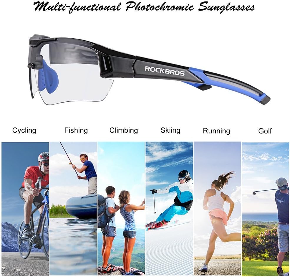 ROCKBROS Photochromic Sunglasses for Men Women Safety Cycling Glasses UV Protection Outdoor Sport Sunglasses