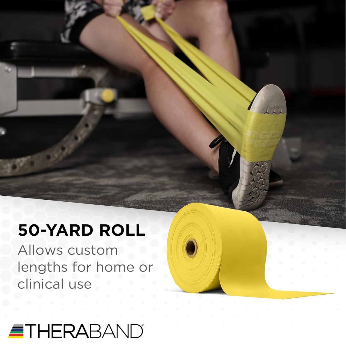 THERABAND Resistance Band, Green, Heavy, 50-Yard Roll, Latex Elastic Band for Exercise, Stretching, Physical Therapy, Yoga, Pilates, Home Workouts, Cut-to-Length, Color-Coded Levels