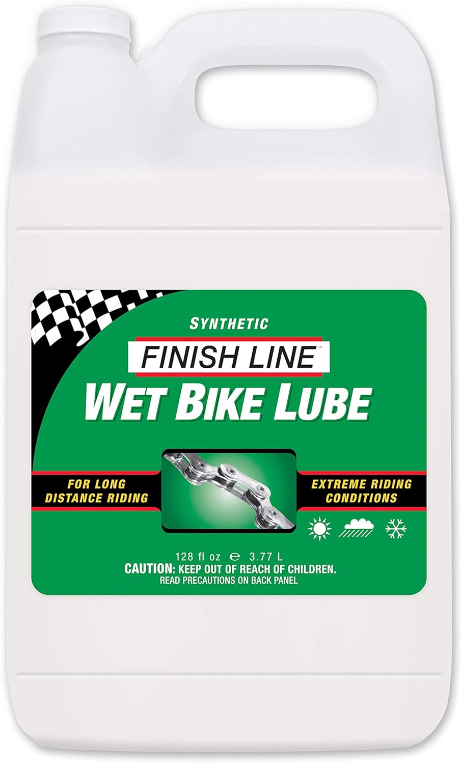 Finish Line WET Bicycle Chain Lube, 4-Ounce Drip Squeeze Bottle