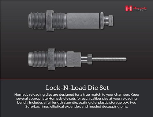 Hornady Custom Grade New Dimension 2-Die Set, 300 BLACKOUT (.308) (546349) - Caliber Specific Reloading Equipment for Handloaders with Full Length Sizer Die, Seating Die, Sure-Loc Rings, & Storage Box