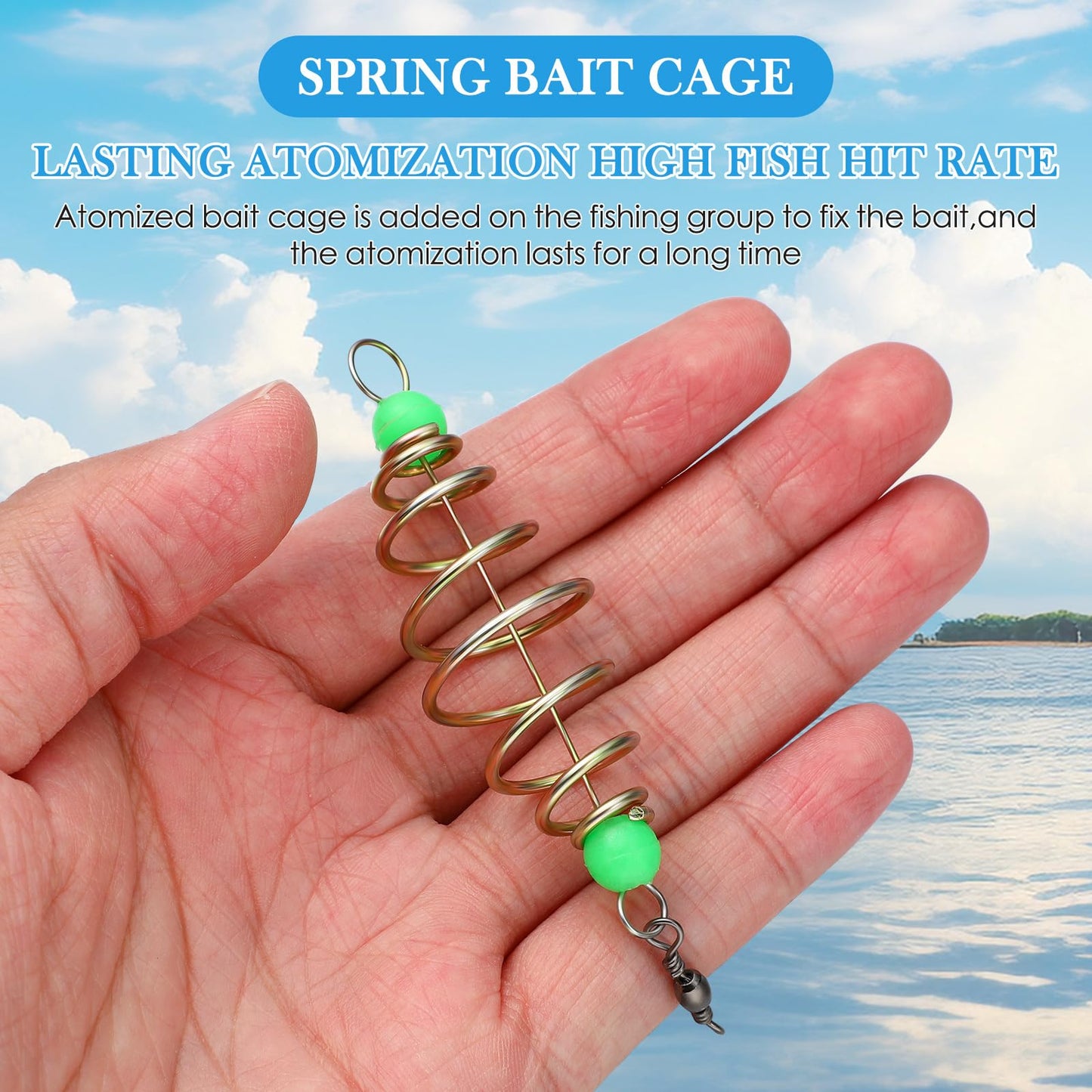 BESPORTBLE Carp Fishing Equipment, 12Pcs Luminous Carp Fishing Feeder Carp Fishing Bait Cage Feeder Basket Holder Coarse Lure Feeder Carp Lure Fish Accessories