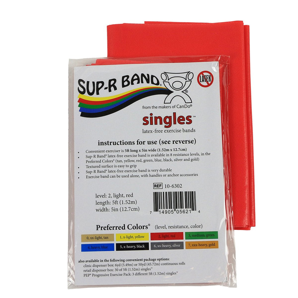 CanDo 10-6323 Sup-R Latex Free Exercise Band, 50yds Length, Green-Medium