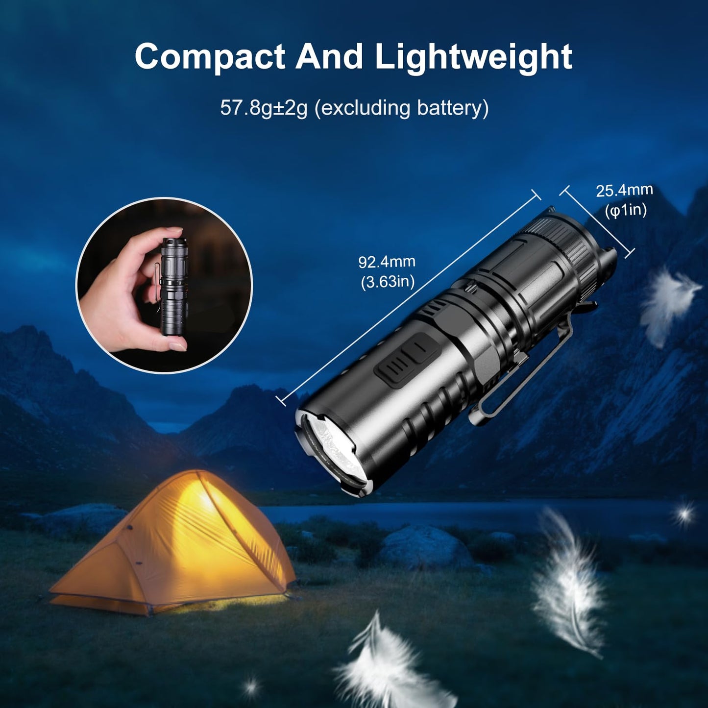 klarus XT1C Pro Helmet Tactical Flashlight, 1000 Lumens Bright Hard Hat Light, with Helmet Mount, One Click Fast Response, Military Accessories for Firefighter, Police and Guard
