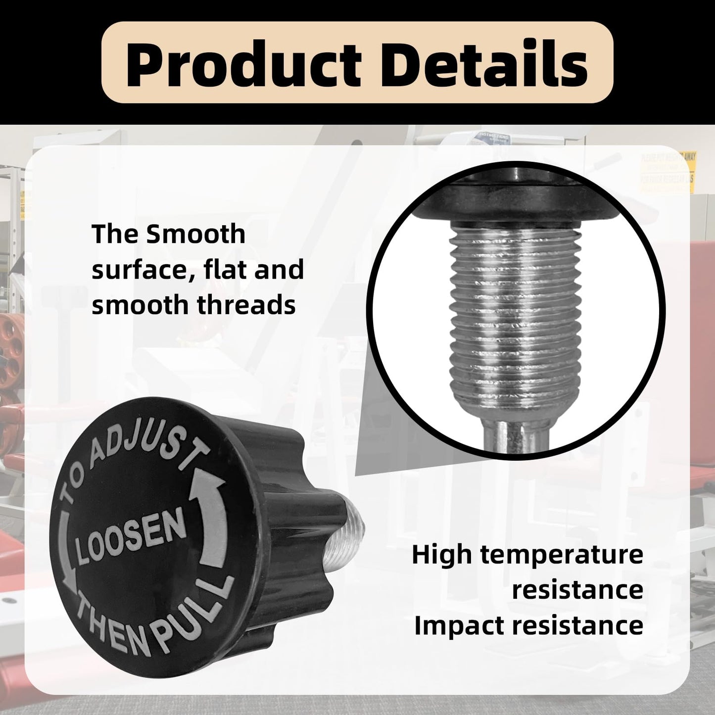 JVNZAM 4 Pcs Pop Pull Pin Knob M16 Pull-up Spring Knob Adjustment, Exercise Bike Pin Knob Replacement Parts for Fitness Equipment Exercise Machines