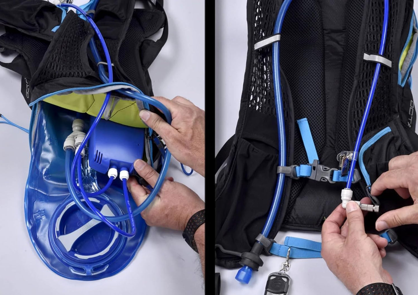 ExtremeMIST Misting System Retrofit Kit - Convert Your Hydration Backpack to an Amazing Misting & Drink Backpack | Includes Pump, Nozzle, Remote, & Rechargeable Battery - Cools The air up to 30°F