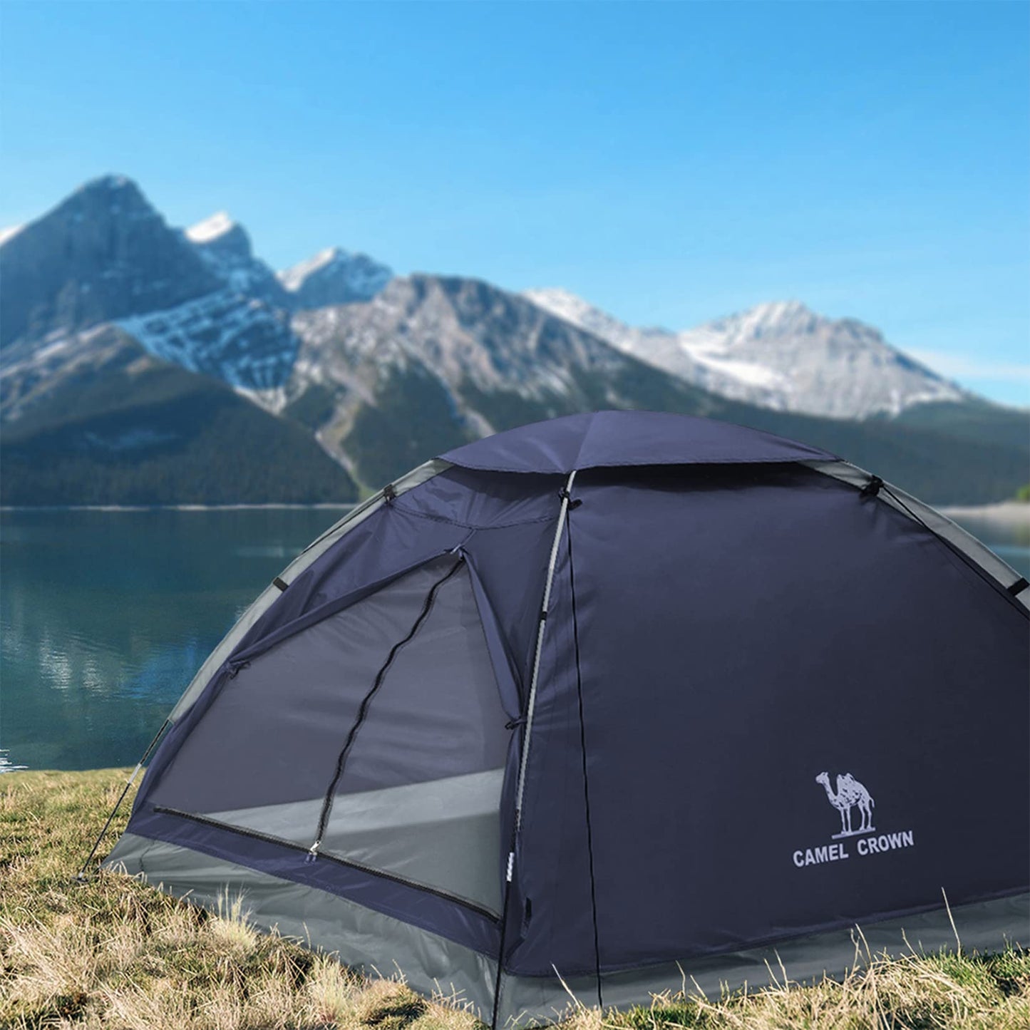 CAMEL CROWN 2 Person Camping Tent with Removable Rain Fly, Easy Setup Outdoor Tents Water Resistant Lightweight Portable for Family Backpacking