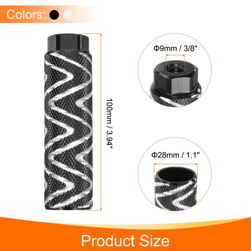 HARFINGTON 2 Pairs Bike Pegs Aluminum Alloy Rear Stunt Pegs Anti-Skid Foot Pedals Fit 3/8" Axles for Mountain Bike BMX, Black & Silver