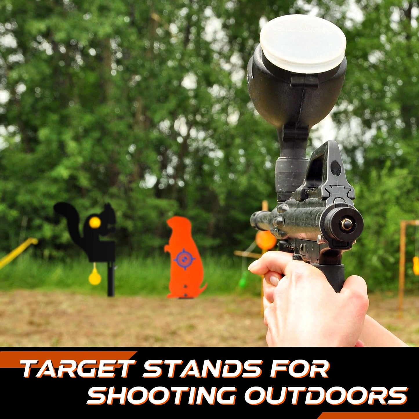 Leyndo 3 Pcs Metal Animal Targets Metal Squirrel Reset Target Outdoors Prairie Popper Pop-Up Steel Target, Bird Slingshot Target for Animal Training Target Rifle Pellet Accessories