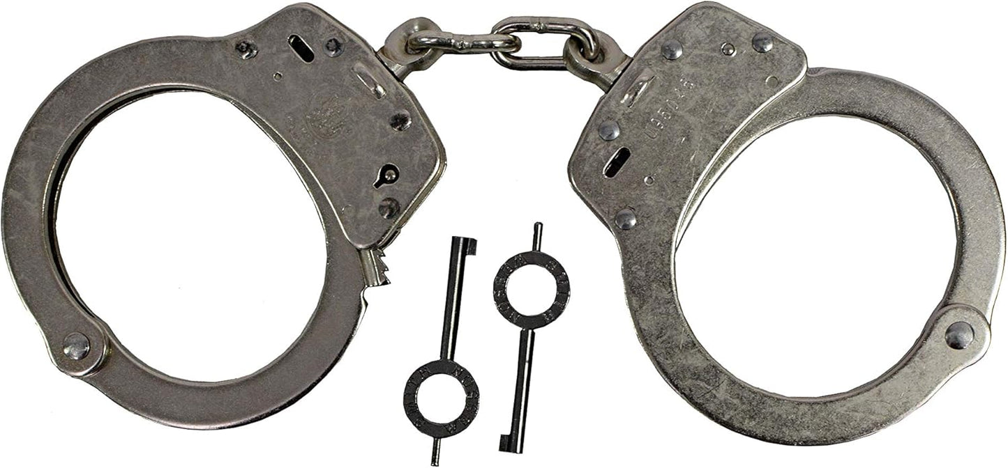 Smith & Wesson M100-1 Chain Handcuffs, Nickel Plated