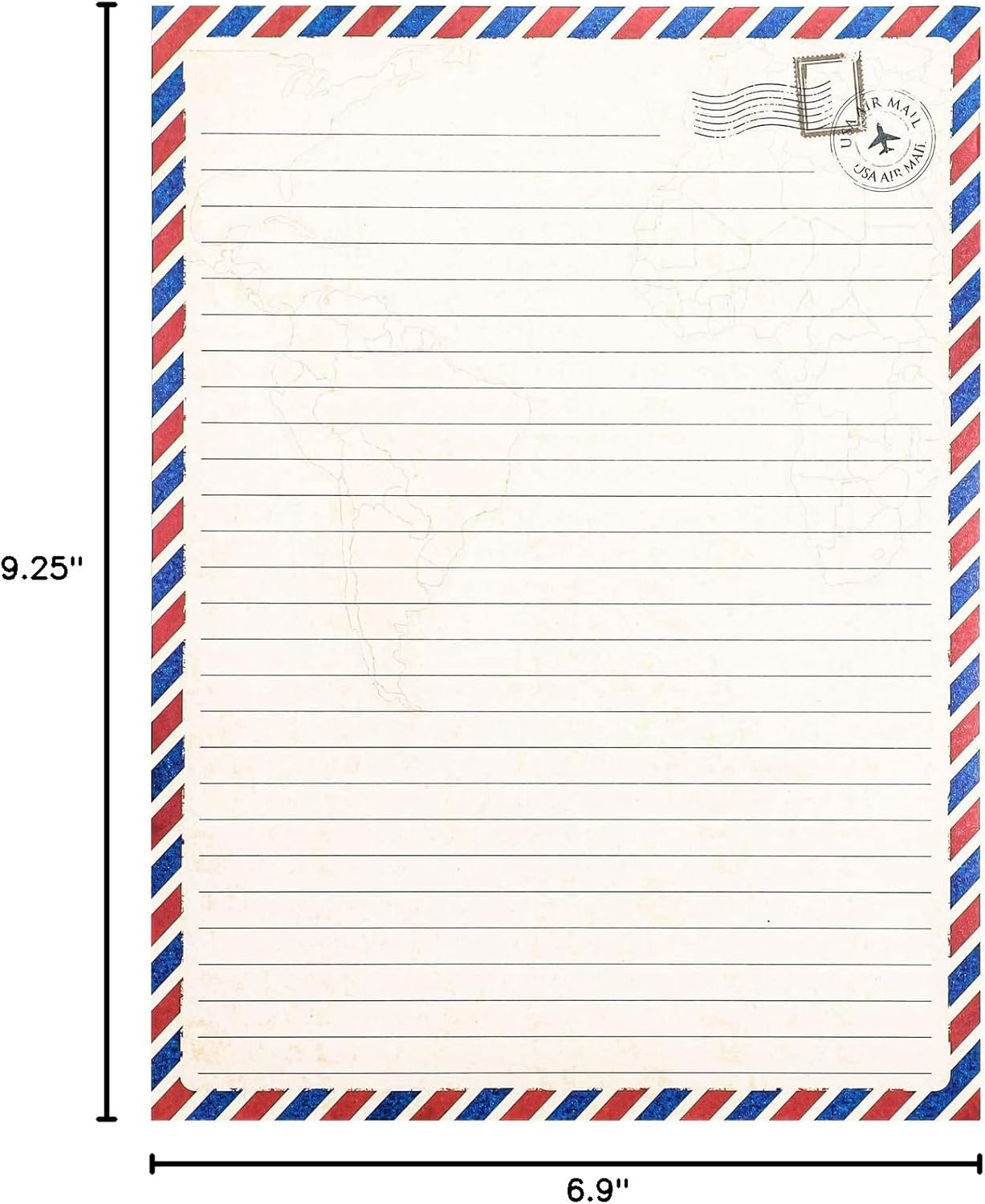 48 Pack Letter Writing Stationary Paper and Envelopes Set, Vintage Travel Design (6.9 x 9.25 In)