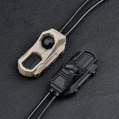 HATSEN Tactical Modular Dual Wire Button Remote Activation Pressure Switch,Compatible with M300/M600 PEQ15/A2 Etc Series Scout Troch Flashlight,for 20mm Rail and M&K System (SF+Crane Laser Plug BK)