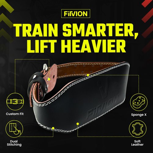 Genuine Leather Weight Lifting Belt With Free Wrist Wraps - 6 Inch Wide - PU Leather Gym Belt - Bodybuilding belts - Lumbar Back Support - Weight Lifting Belts for Men Father's Day & Women