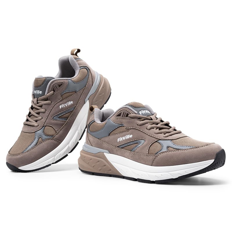 FitVille Wide Walking Shoes for Men Extra Wide Width Sneakers with Arch Support for Flat Feet Heel Pain Relief Plantar Fasciitis - Rebound NEO V1