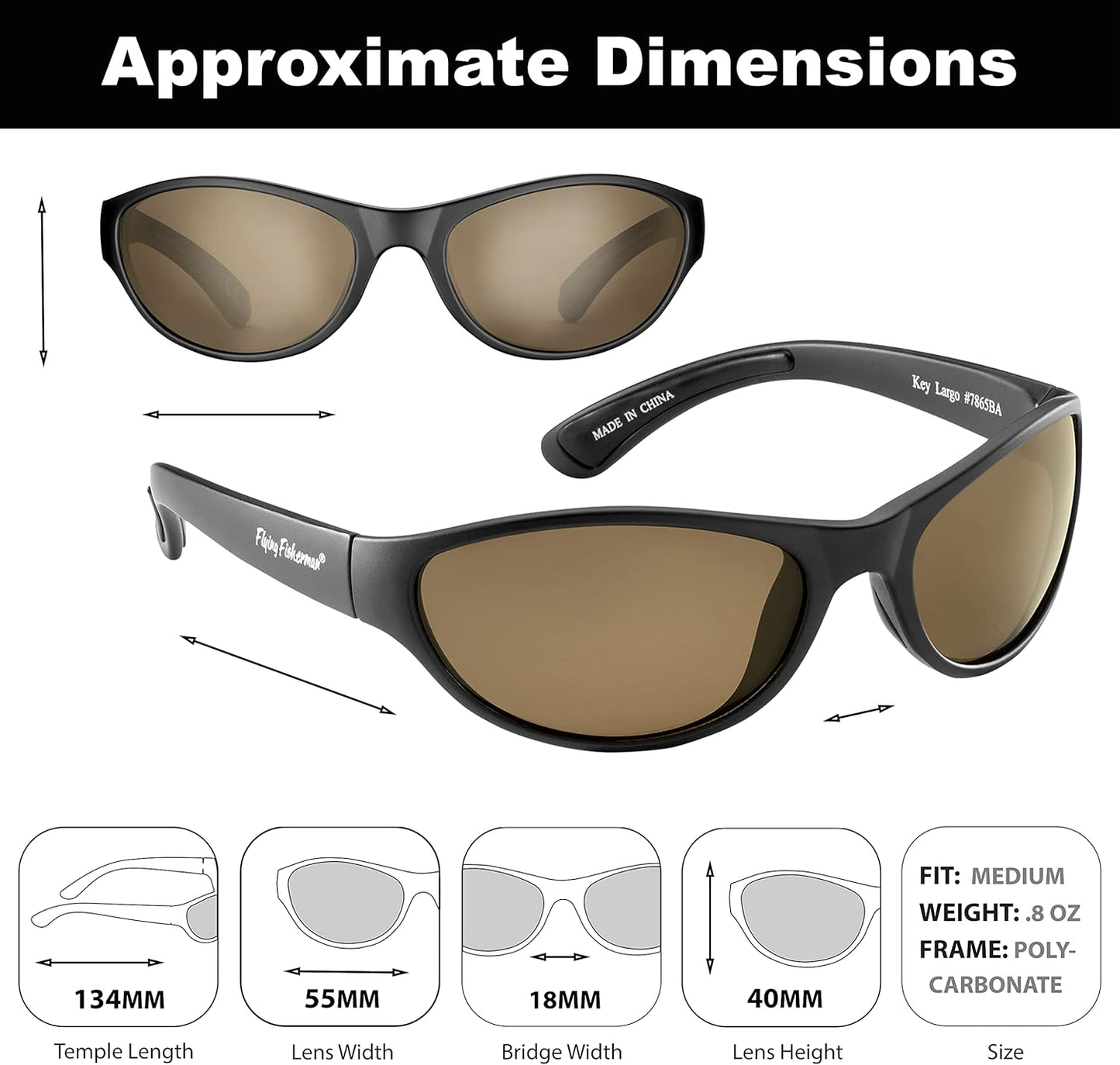 Flying Fisherman Key Largo Polarized Sunglasses with AcuTint UV Blocker for Fishing and Outdoor Sports