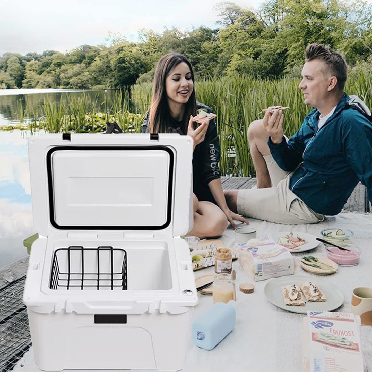 12.5" long Cooler Basket for Yeti Tundra 50&65, lgloo 52QT, Ozark Trail 52QT, Pelican Elite (45 & 70)etc,Stainless Steel Storage Dry-Goods Basket Suitable for coolers with all internal diameters 12.5"