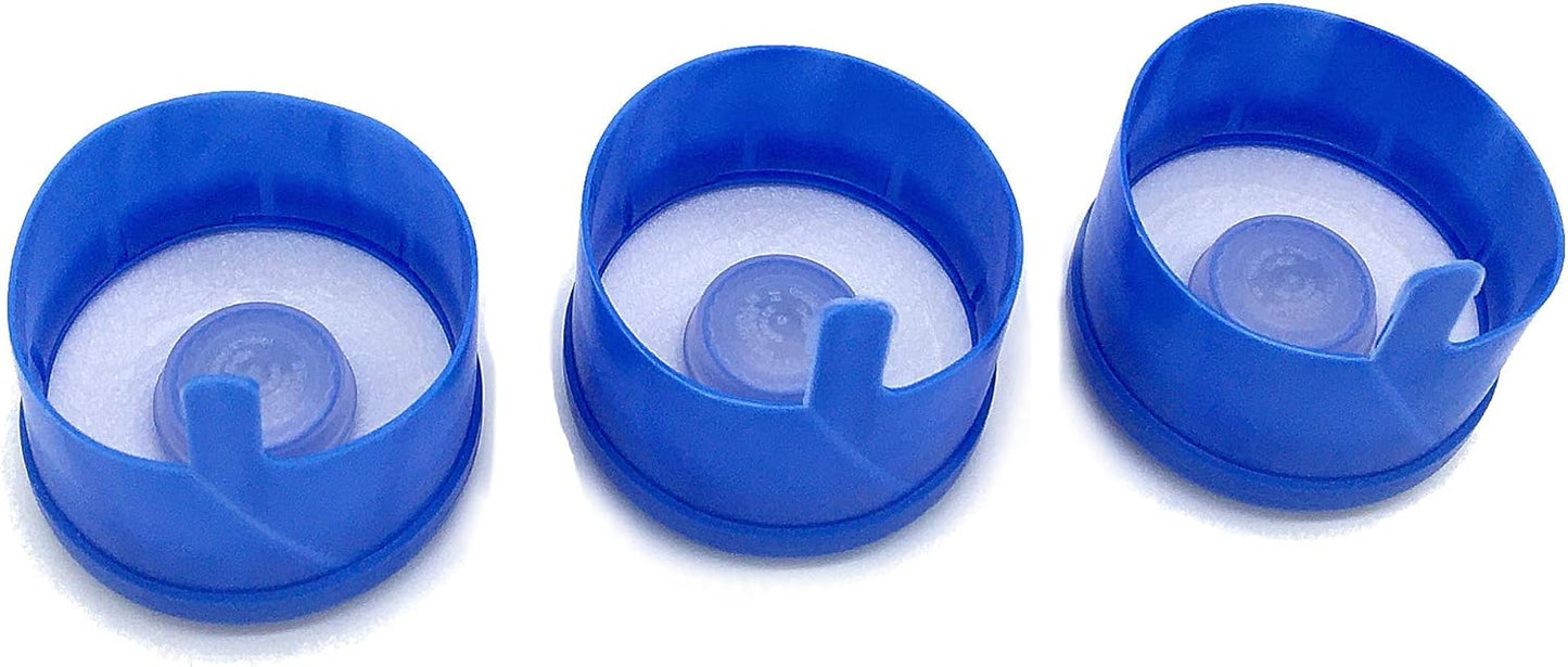 Water Bottle Cap for 3 or 5 gallons - Non Spill (Quantity of 3) MADE IN USA.