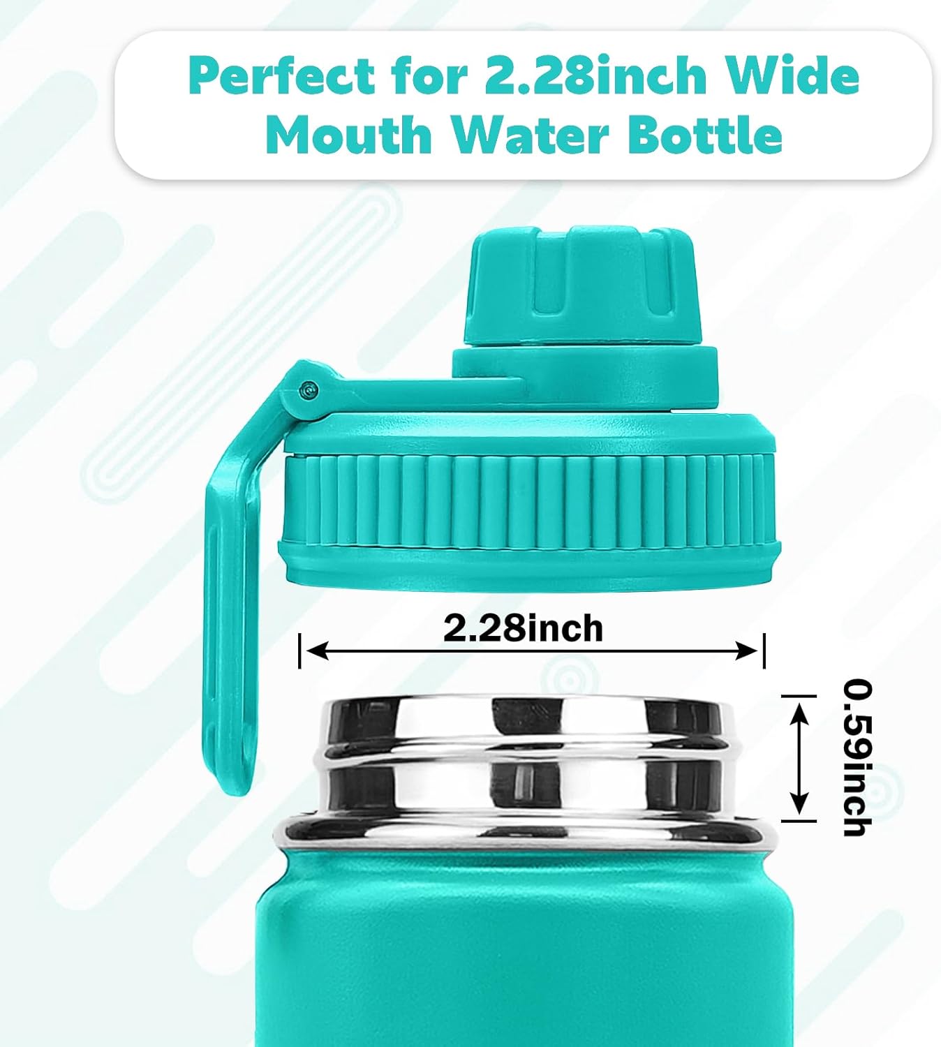 Hydro Flask Wide Mouth Spout Lids | 2-Pack Replacement | Easy Carry (Black & Sky Blue)