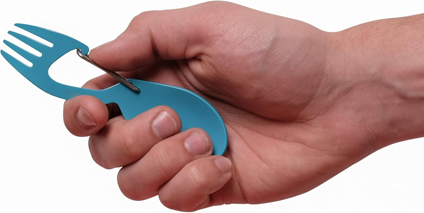 Kershaw Ration Multi Tool Spork, Stainless Steel Spoon, Fork, Carabiner and Bottle Opener, Regular and XL Sizes