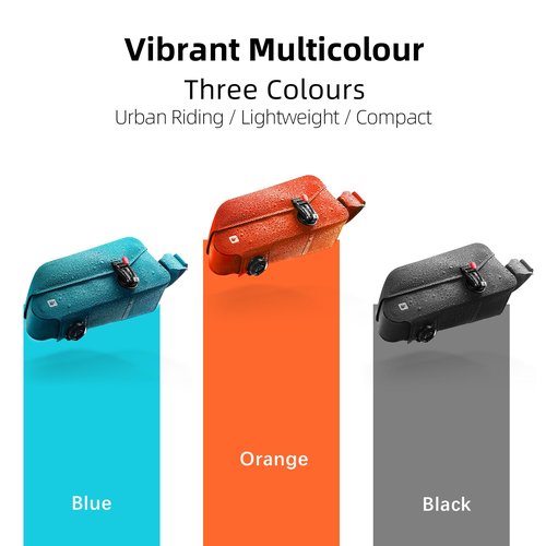 Rhinowalk Bike Top Tube Bag Bike Frame Bag with Magnetic Flap Fully Waterproof and Stable Bicycle Frame Bag Bicycle Bag Professional Cycling Accessories for Mountain Road Bike-Black