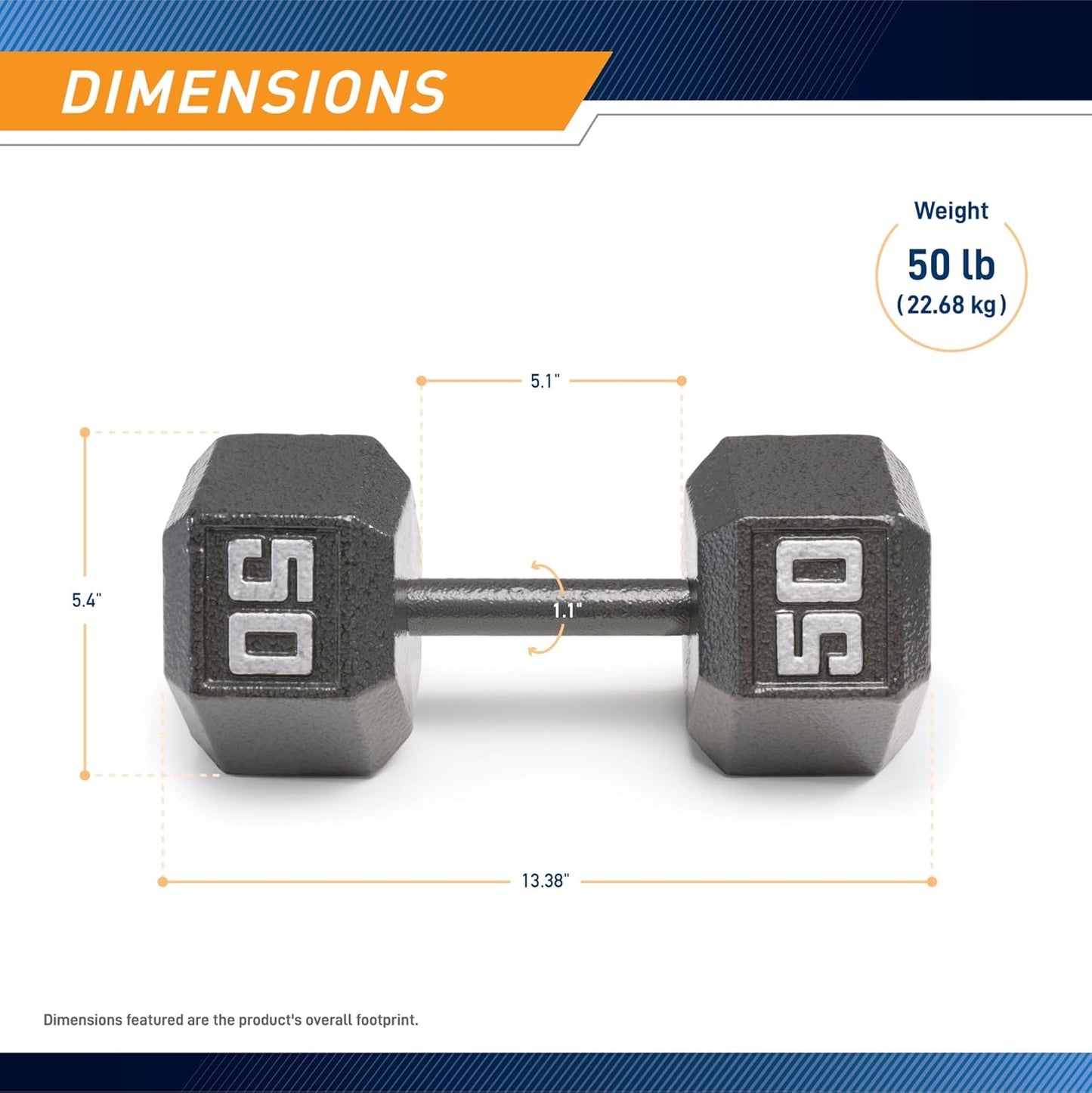 Marcy Cast Iron Hex Dumbbells Collection - Available size from 3-lb to 100-lb, SOLD INDIVIDUALLY