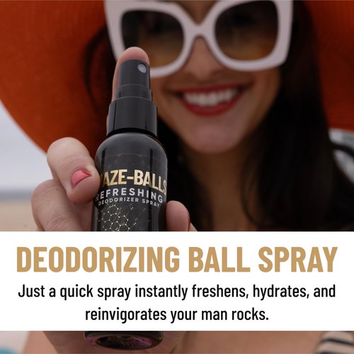 Derm Dude Amaze Ball Deodorant Spray for Men | Anti-Chafing Groin & Sack Spray with DeoPlex & Aloe Vera | Odor & Sweat Control for Private Parts | MVP Scent, Talc-Free, 2oz (1 Pack)