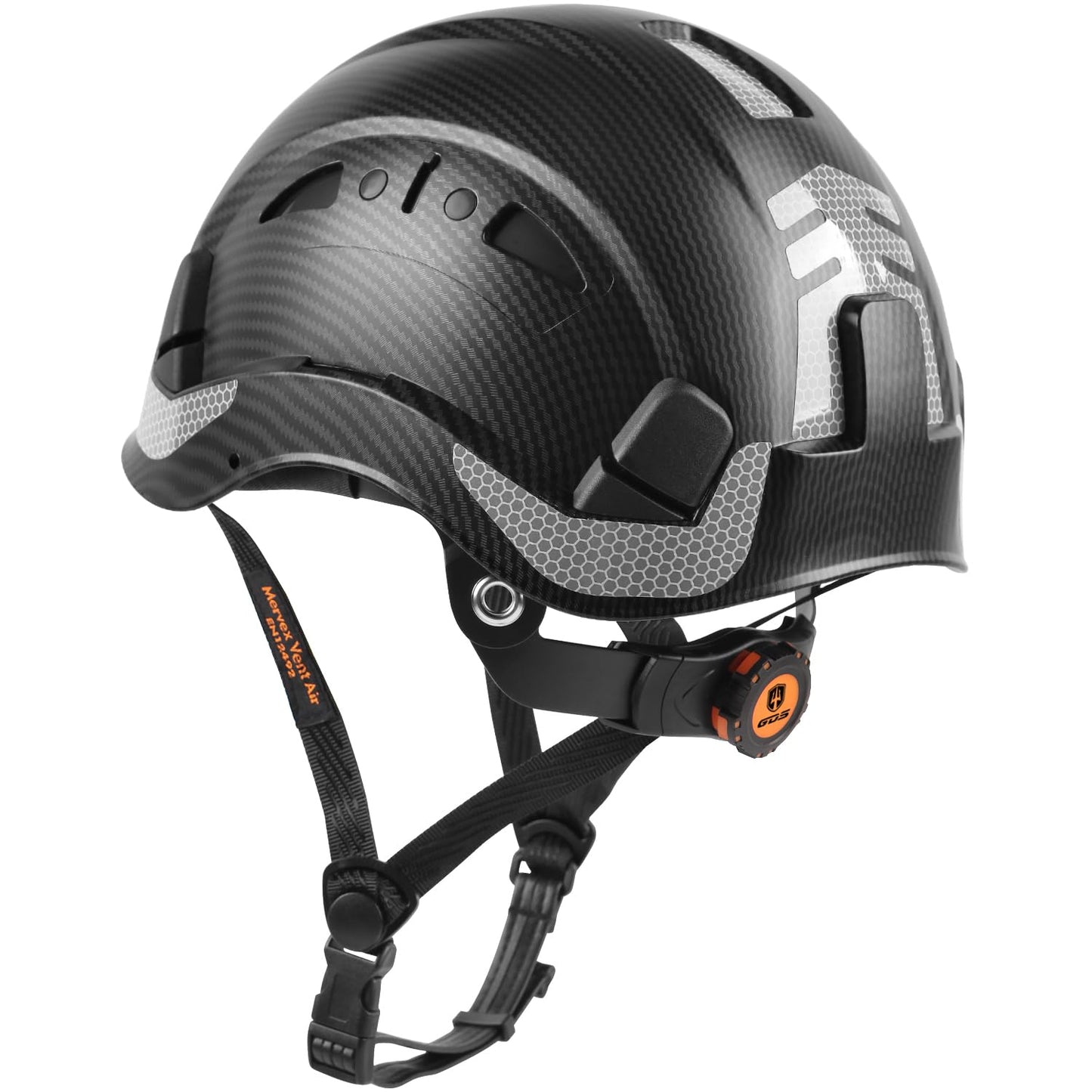 GREEN DEVIL Safety Helmet Hard Hat with Chin Strap Vented Lightweight Adjustable Hardhat for Men Women with Hi-Viz Design Ideal for Tree Climbing Work at Height