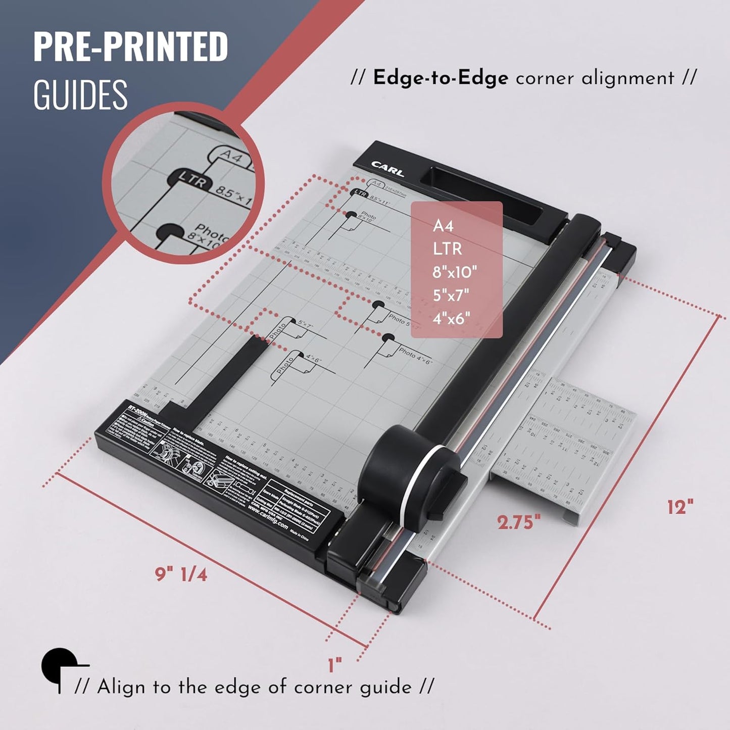CARL, Professional Rotary Paper Trimmer 15-inch, 15 Sheet Cutting Capacity, Black and Silver