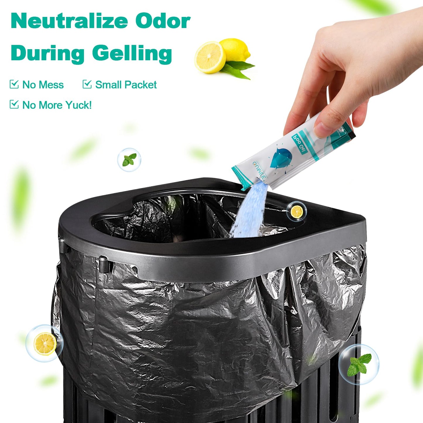 OUMEE 30 PACK Poo Gel for Portable Toilet, Camping Toilet Powder for Potty Bags, Eco Absorbent Gel, Portable Toilet Gel Packets for Outdoor Recreation Camping Supplies (30)