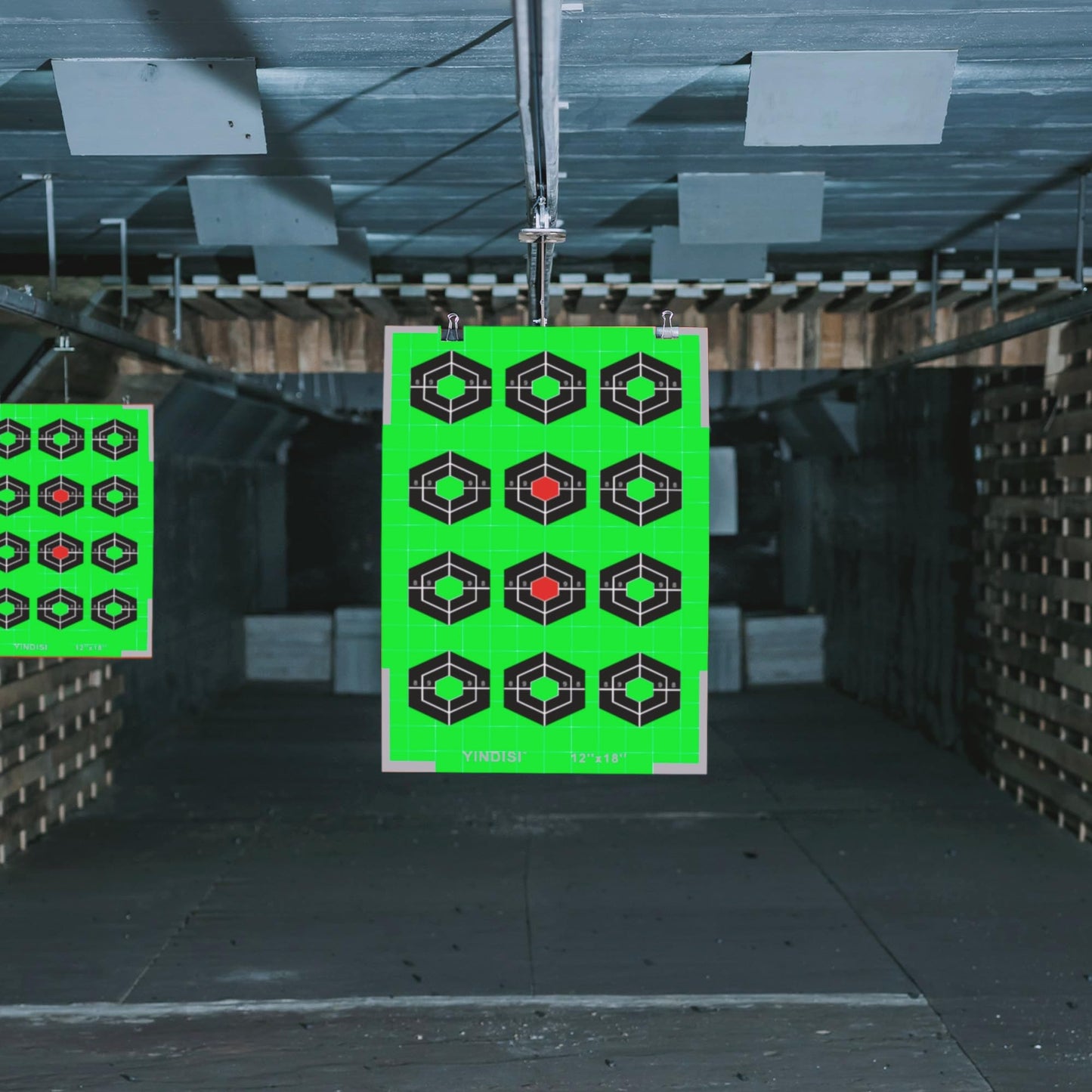 12x18 inch Fluorescent Green Diamond Grid Targets with White Grid Lines,High Contrast, NonReflective Surface, Includes Carrying Bag, 25 Sheets,Ideal for Handguns, Rifles, Airguns, BB Guns