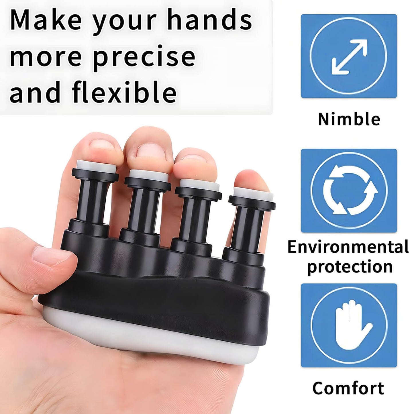 Finger Strengthener,Finger Exerciser and Hand Strengthener Rehab for Musician,Rock Climbing,Comfortable Conditioning