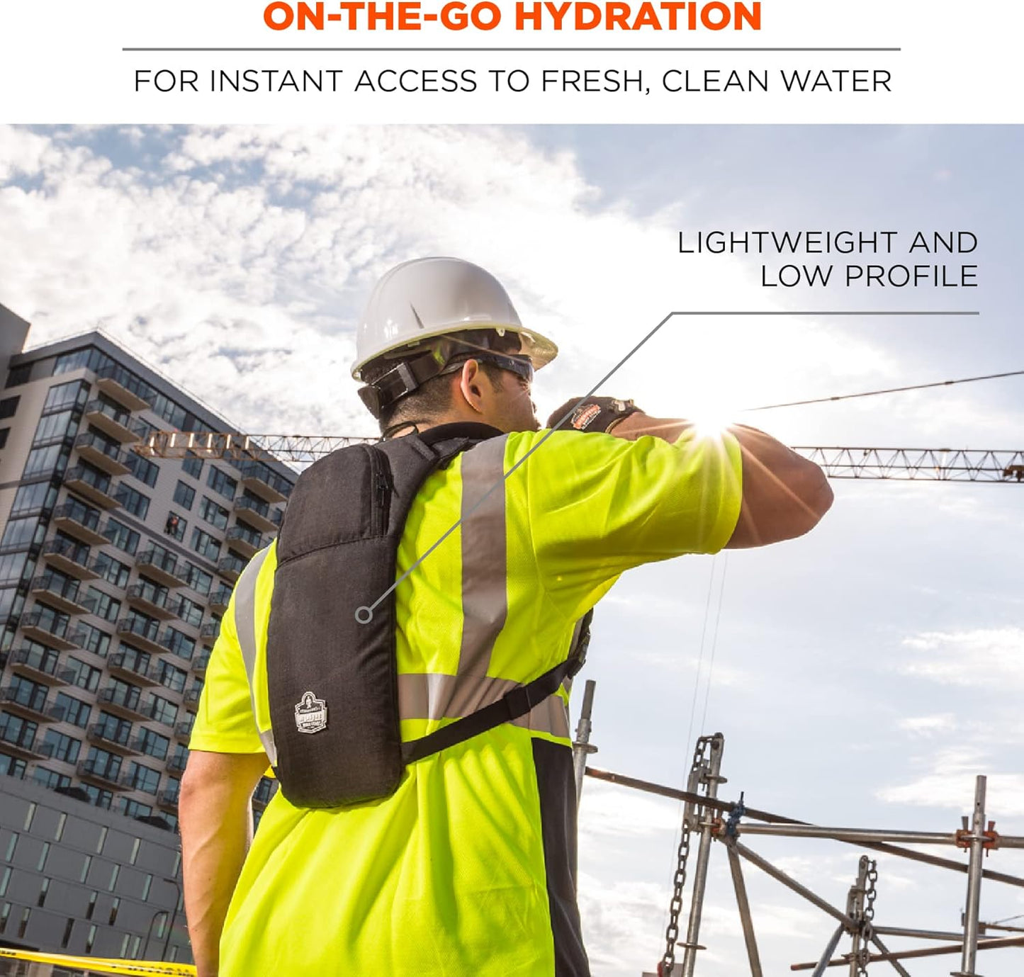 Ergodyne Chill-Its 5155HV High Visibility Low Profile Hydration Pack, Orange