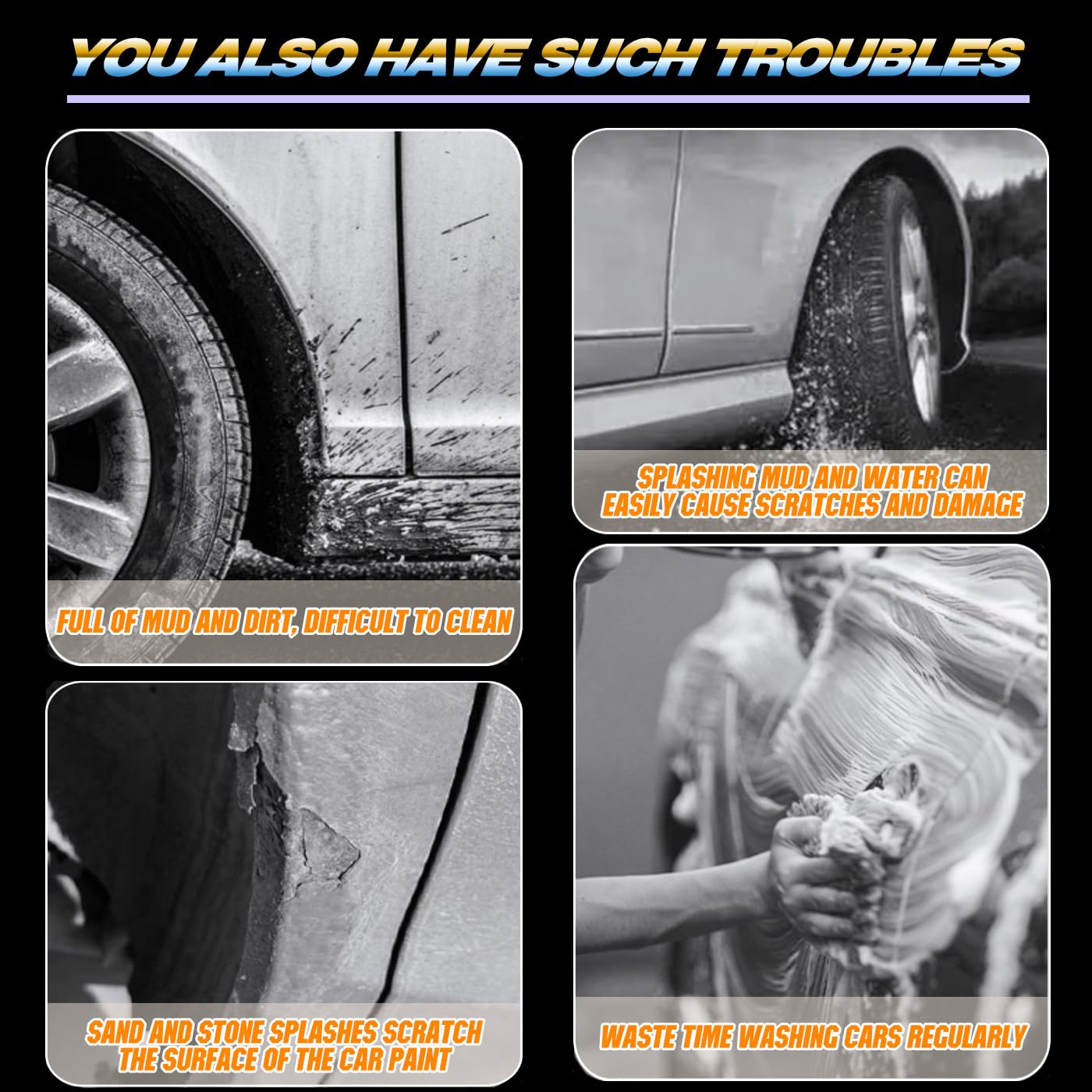 Mud Flaps Fit for 2019-2023 Ram 1500 Splash Guards, Fit for Without OEM Fender Flares, (Excl. Dual Rear Wheels or 1500 Classic Models), Dedicated Mudguard for Four Seasons Protection, 4pc Front/Rear
