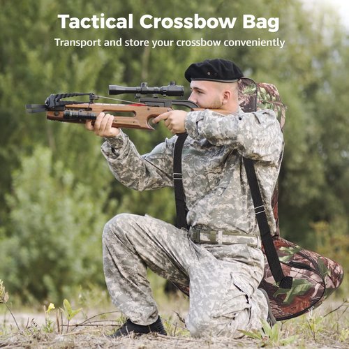 yeesport Soft Crossbow Case, Soft Carry Bow Bag Case with Backpack Strap, Universal Fit Adjustable T Shape Crossbow Bag for Hunting Target Practice (28'' x 9''x35'')