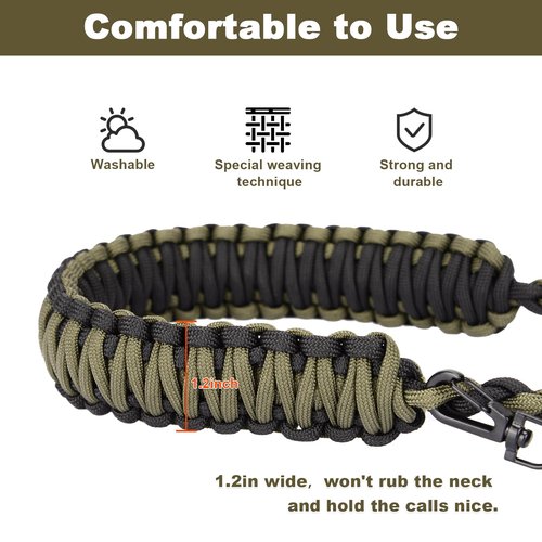 Ideagle Duck Call Lanyard, Duck Hunting Accessories with 11 Adjustable Loops, Holds 11 Duck Calls,Comfort Neck Call Lanyard for Hunting Predator Ducks-with 2 Keychains