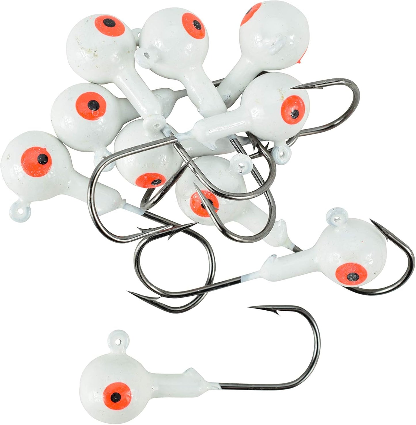 1/4-1oz White Ball Jig Heads - 10 Pack - 5 Sizes to Choose from