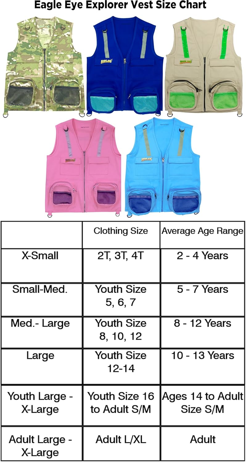 Kids Cargo Vest for Boys and Girls with Reflective Safety Straps