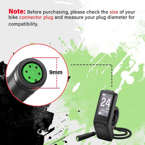 E-Mangue 5 Pin Female Ebike LCD Display SW102 for Bafang BBS01B BBS02B BBSHD Mid Drive Motor, 0-9 Pedal Assist Levels eBike Computer Display with UART Protocol