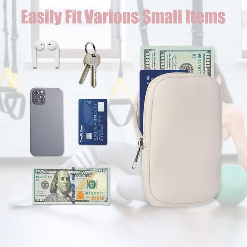 Stanley Water Bottle Pouch Compatible With Quencher Adventure Cup 30oz/40oz - Cream White Tumbler Bag With Strap for Phone, Cash, Card, Keys - Gym Water Cup Accessories