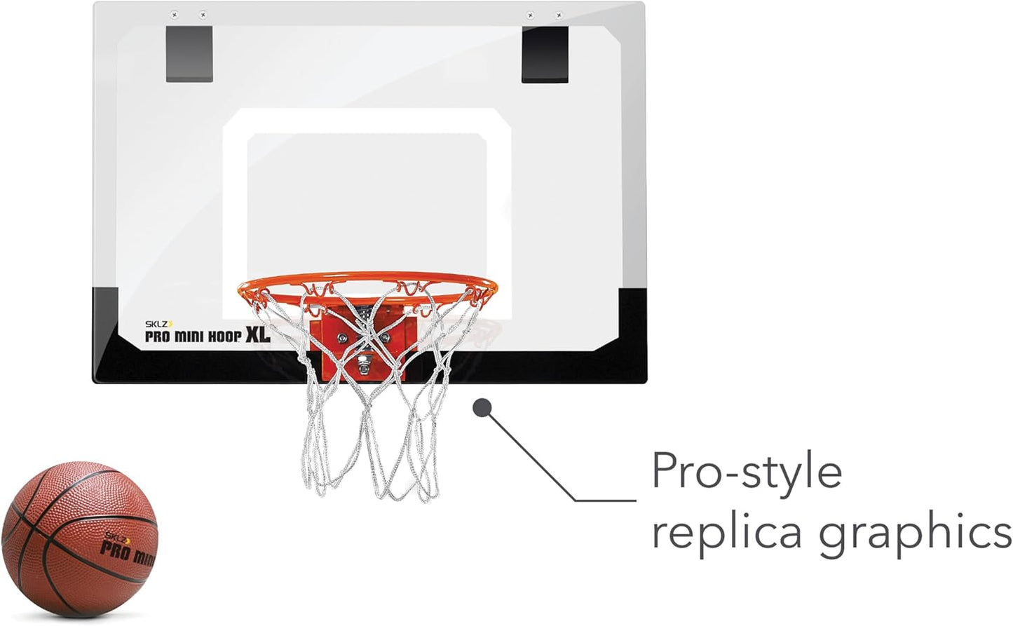 SKLZ Pro Mini Indoor Basketball Hoop - Over The Door – Portable - Great For Home, Dorms, Offices, and Gifts