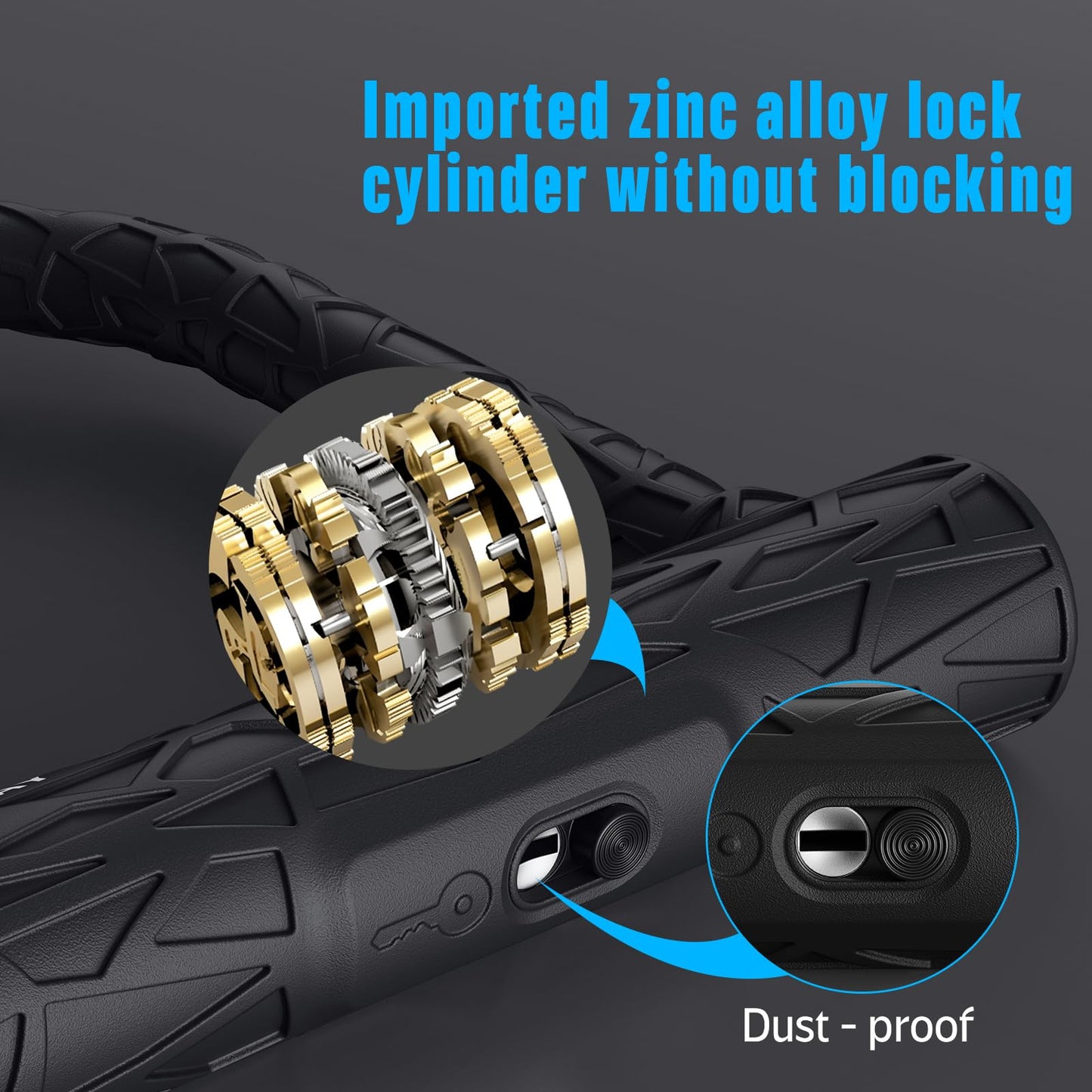 Heavy Duty Bike U Lock - Super Strong 12 Ton Shear, 20mm U Shape Lock Anti-Theft Silicone Covered Electric Scooter Lock Keyhole with Sliding Cover 4ft Steel Cable with Mounting Bracket and 3 Keys(S)