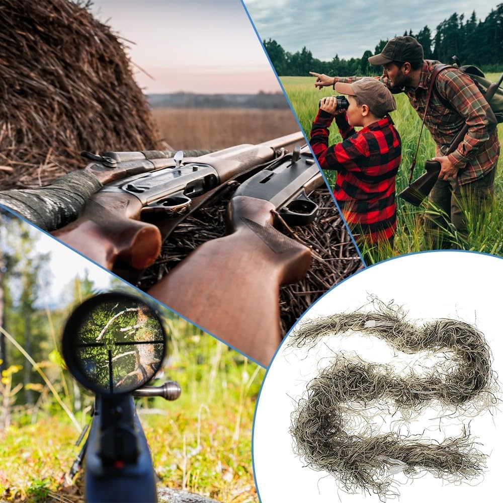 MiOYOOW Ghillie Rifle Wrap, Forest Rifle Concealment Wrap Tactical Camouflage Rifle Cover for Hunting Shooting Photography