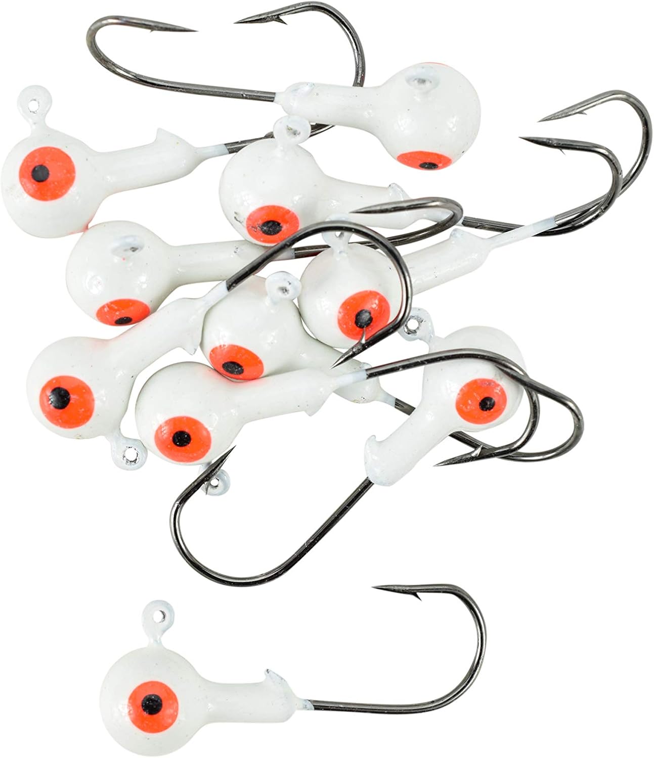 1/4-1oz White Ball Jig Heads - 10 Pack - 5 Sizes to Choose from